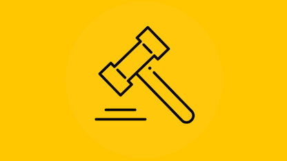 icône d'un marteau utilisé en justice