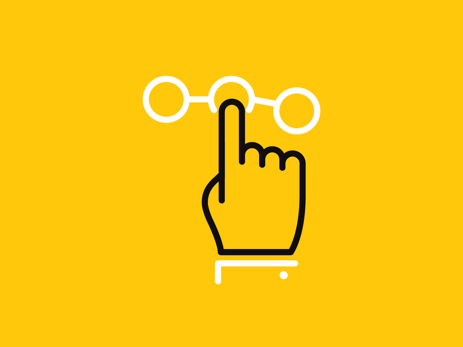 main pointant des points d’un graphique sur fond jaune